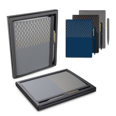 Conjunto Caderno com  Gravação Dourada